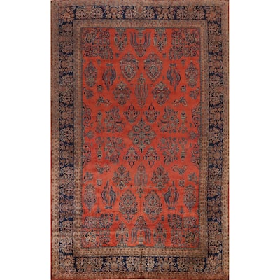 Pre-1900 Antique Vegetable Dye Manchester Kashan Persian Large Rug - 10'3" x 16'3"