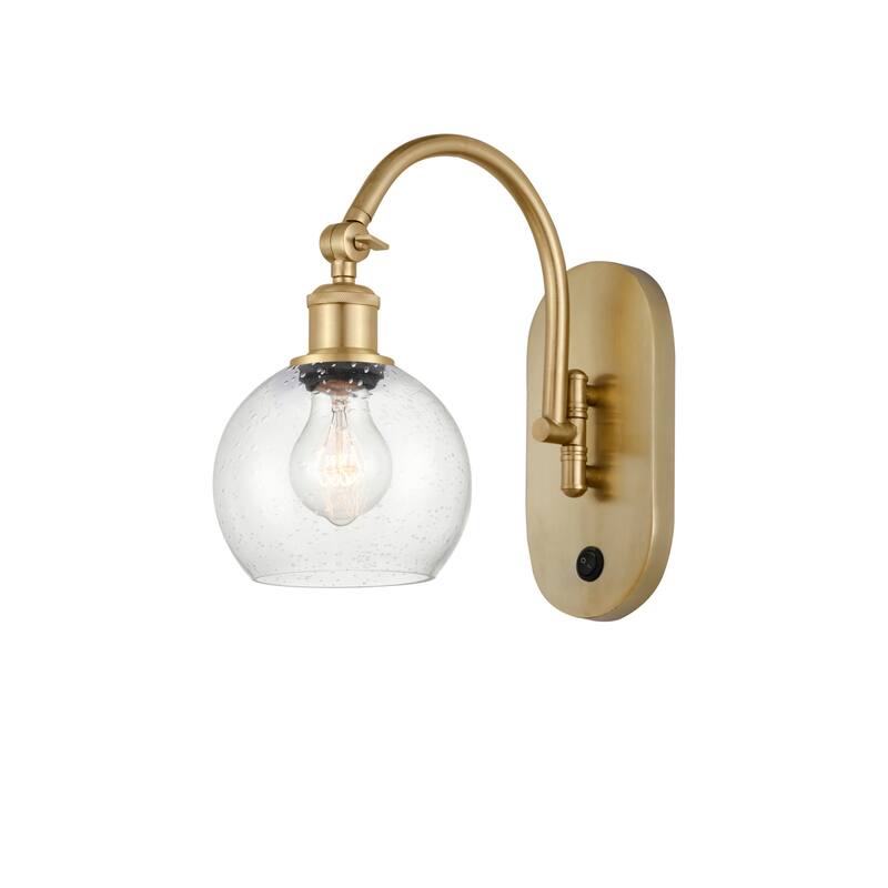 Innovations Lighting 518-1W-12-6 Athens Sconce Athens 12" Tall Wall - Satin Gold / Seedy