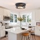 preview thumbnail 35 of 49, 2-Light Black Farmhouse Flush Mount Ceiling Light-2 Pack