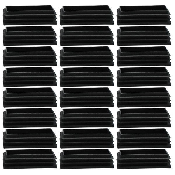 24pcs 30 x 80mm Plastic Rectangle Ribbed Tube Inserts End Cover Cap Pad Glide Furniture Floor Protector