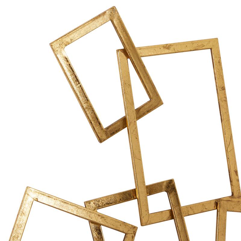 Metal Geometric Overlapping Rectangle Home Wall Decor - Gold - CosmoLiving by Cosmopolitan