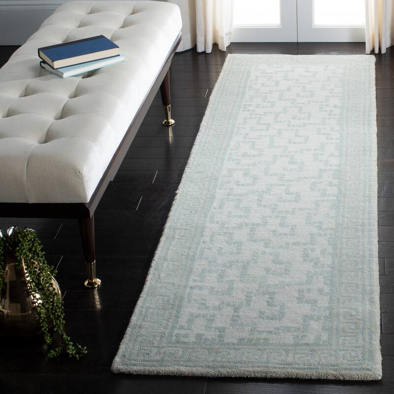 Martha Stewart by SAFAVIEH Handmade Byzantium Wool Rug - 2'3" x 8' Runner - Rainwater