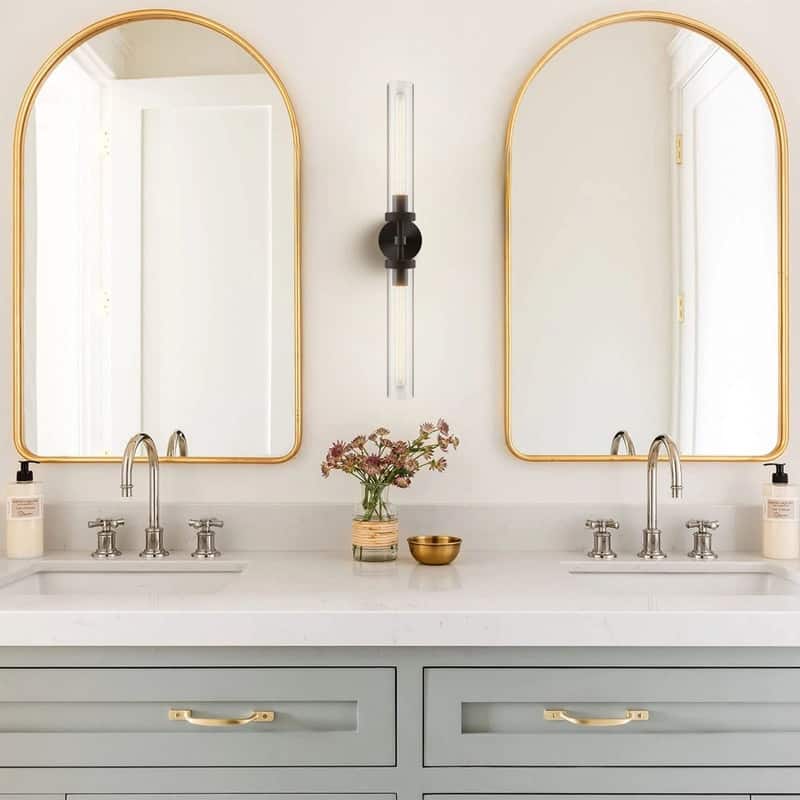 KAYLA Modern Glass Wall Sconces, Indoor Wall Lighting Wall Light Fixtures, Vanity Light with Glass Shade(2-Sets)