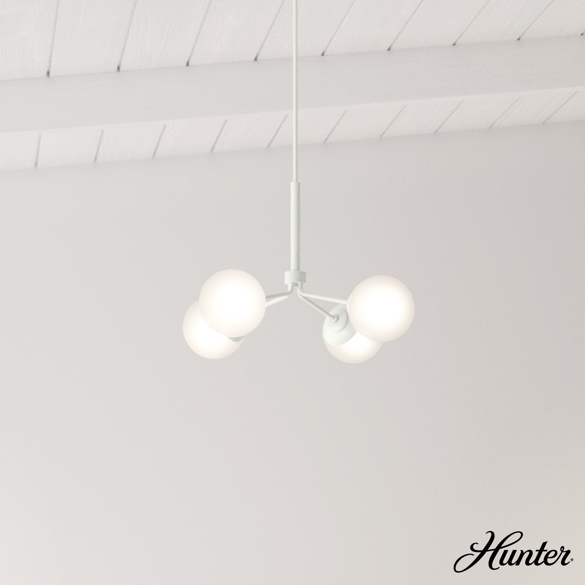 Hunter Hepburn Chandelier - Dining Room, Entry - Retro/Minimalistic, Sputnik