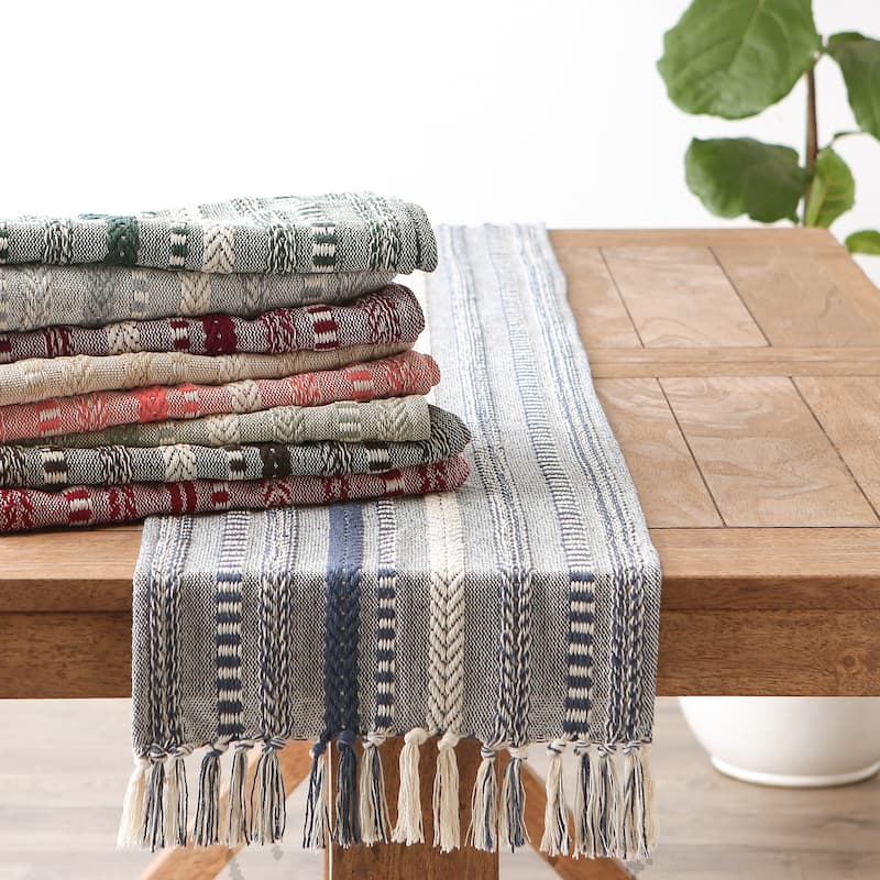 DII Black Braided Stripe Table Runner