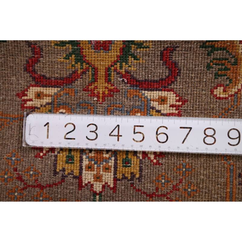 Brown Floral Kazak Oriental Foyer Rug Handmade Wool Carpet - 2'0" x 3'1"