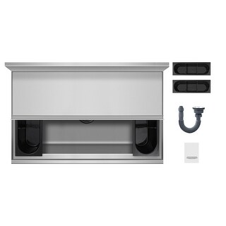 UIMOSO Commercial Ice Bin, 78.4 L Underbar Ice Bin, 30 x 19 x 37 in Stainless Steel Ice Chest with Sliding Lid - 78.4 L