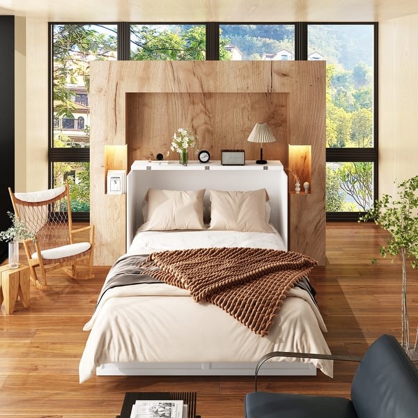 brown bed frame with white dresser Cabalynn - Light Brown - 7 Pc