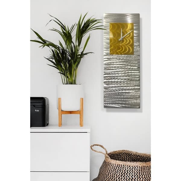 Statements2000 Modern Metal Wall Clock Art Abstract Decor By Jon Allen Radiance Clock 24 X 9 Overstock 27545421