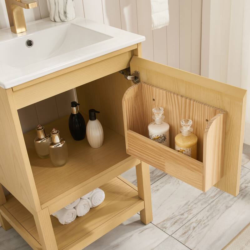 20-Inch Bathroom Vanity with Integrated Ceramic Sink