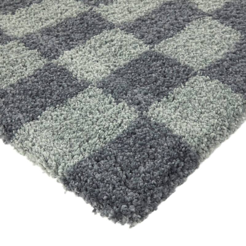 Luther Abstract Checkered Modern Shag Area Rug
