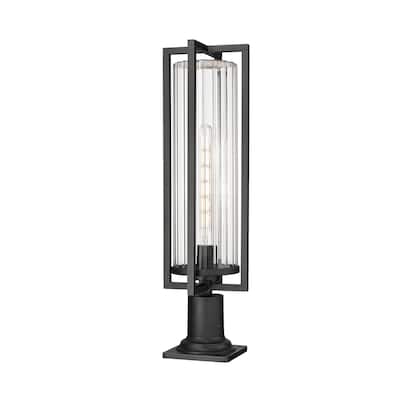 Aura 1 Light Outdoor Pier Mounted Fixture in Black