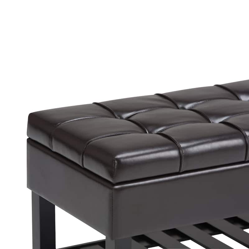 WYNDENHALL Wyatt 44 inch Wide Transitional Rectangle Ottoman Bench - 43"x 17"x 18.5"