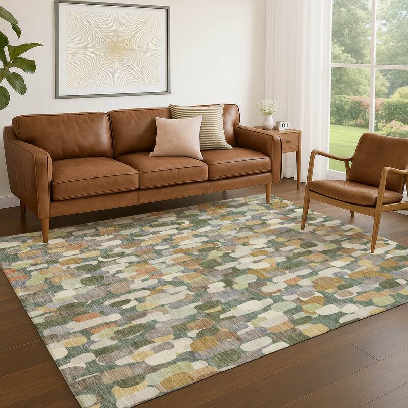 Machine Washable Indoor/ Outdoor Contemporary Drew Chantille Rug