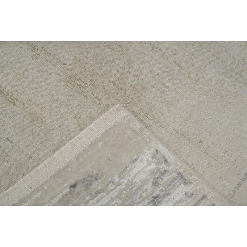 Machine Made Oriental Polyester Carpet Abstract Multi-Colored Distressed Area Rug - 7' 5'' X 5' 2''