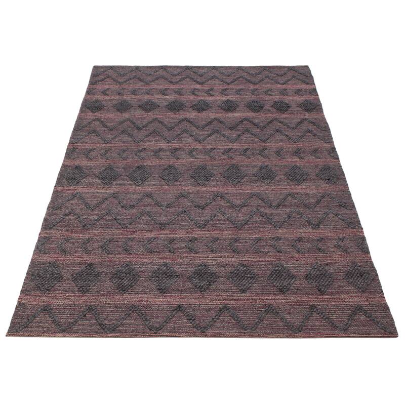 ECARPETGALLERY Braid weave Sienna Grey Wool Rug - 5'11 x 9'0