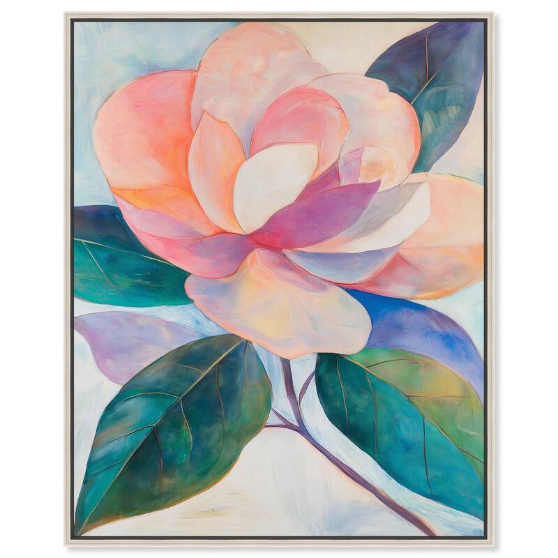 Pink Magnolia II Canvas by Art Remedy - 16" x 20" - Silver