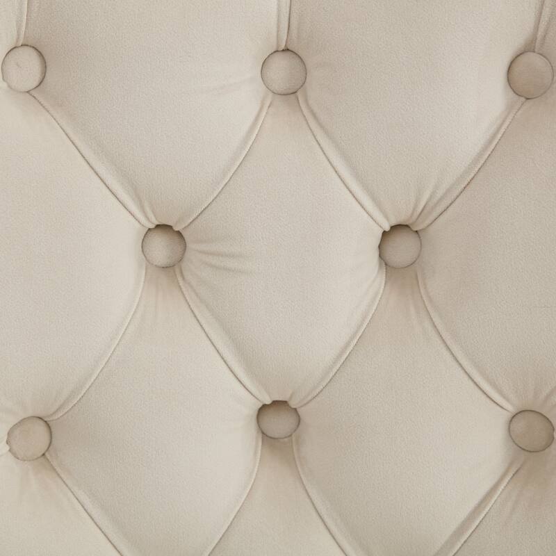 Velvet Dining Chair with Handmade Tufted Trim, Solid Wood Handles on Top and Sides, Set of 2