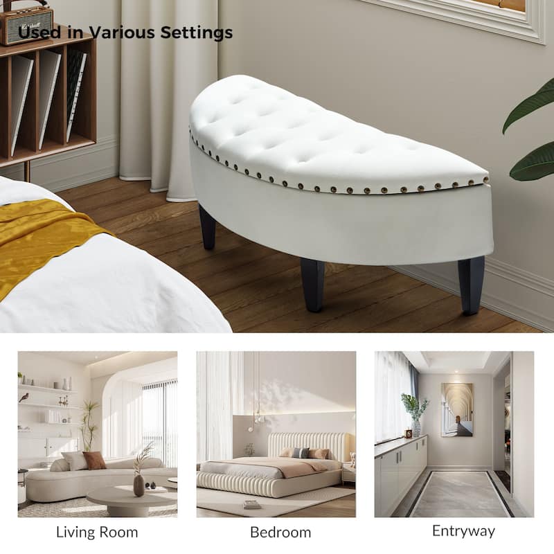 Iiuvai 43.3" Wide Bedroom Bench with Storage