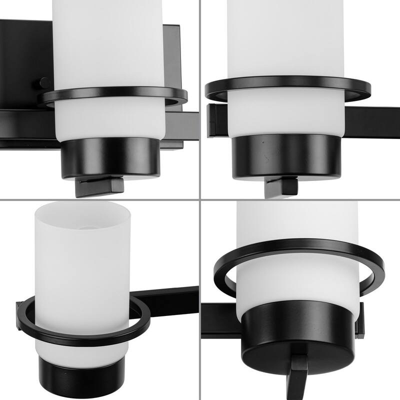 Reiss Collection Three-Light Modern Farmhouse Matte Black Vanity Light - 22.75 in x 5.75 in x 7 in