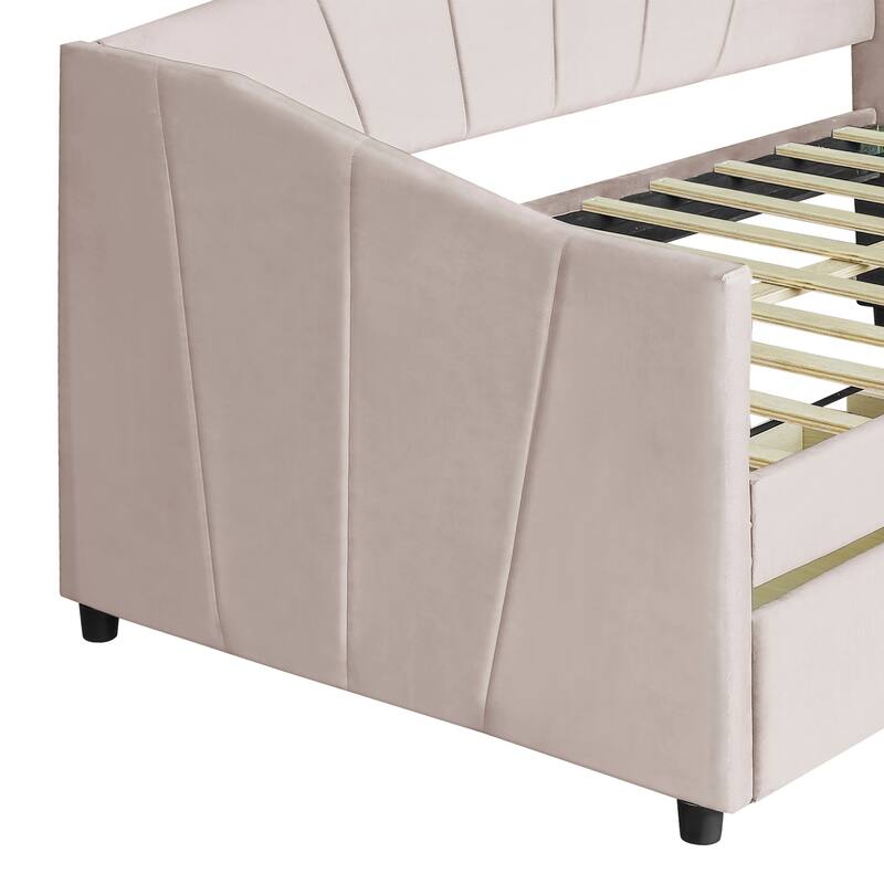 Elegant Twin Daybed with Velvet Upholstery, Drawers for Storage, and Sturdy Frame