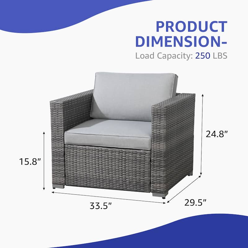 Outdoor Patio Furniture Wicker Single Sofa