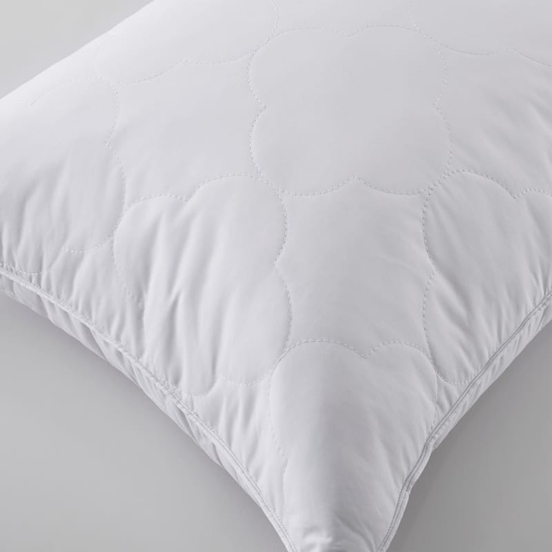 2 Pack Gusseted & Classic Goose Feather Bed Pillows with Soft Cover - White