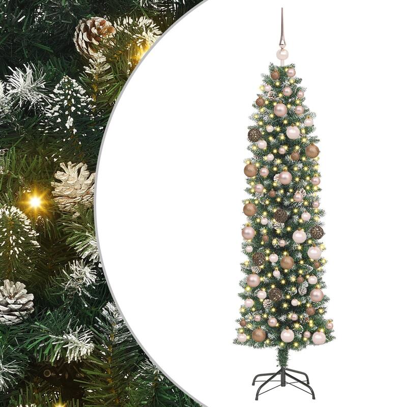 vidaXL Christmas Tree Party Decoration Artificial Slim Tree with Stand PVC