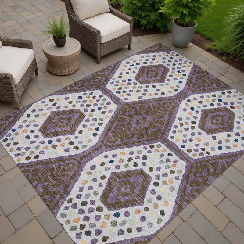 Machine Washable Indoor/ Outdoor Global Nipsey Chantille Rug