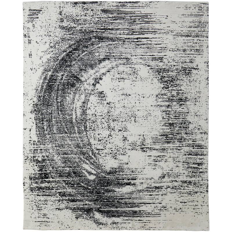 Grand Bazaar Eshwar Hand Woven Abstract Modern Area Rug - 5' x 8' - Black/White