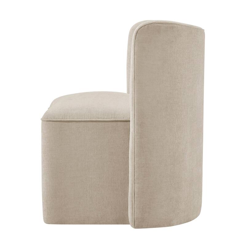 NPD Furniture Morraine Chenille Dining Chair with Casters