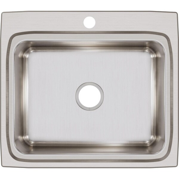 Elkay LR2522 Lustertone 25" Single Basin 18-Gauge Stainless Steel Kitchen Sink for Drop In Installations