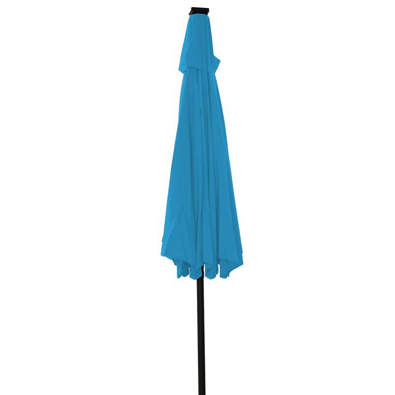 9Ft Patio Market Umbrella with 32 LED Round Solar