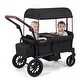 preview thumbnail 10 of 20, Costway Foldable Wagon Stroller for 2 Kids, Double Seater Toddler - See Details Black
