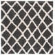 preview thumbnail 76 of 118, SAFAVIEH Dallas Shag Melahat Trellis 1.5-inch Thick Rug 6' Square - Dark Grey/Ivory - Square