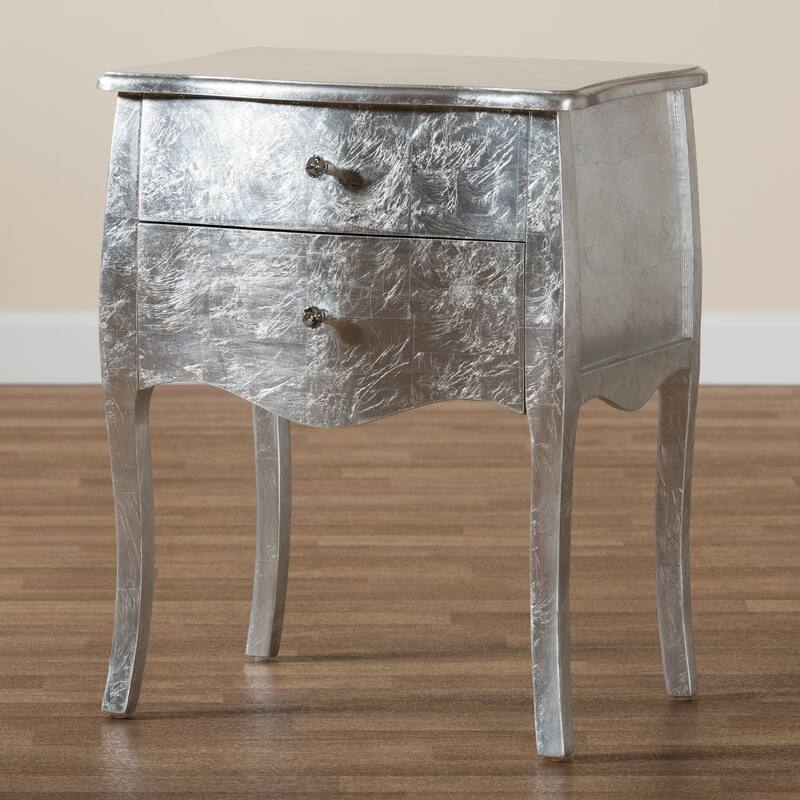 Baxton Studio Patrice Classic and Traditional Wood 2-Drawer End Table