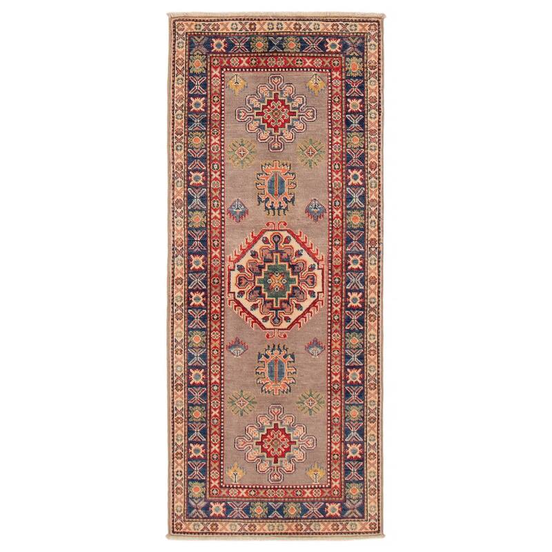 ECARPETGALLERY Hand-knotted Uzbek Ghazni Taupe Wool Rug - 2'8 x 6'6 - Taupe - 2'8 x 6'6