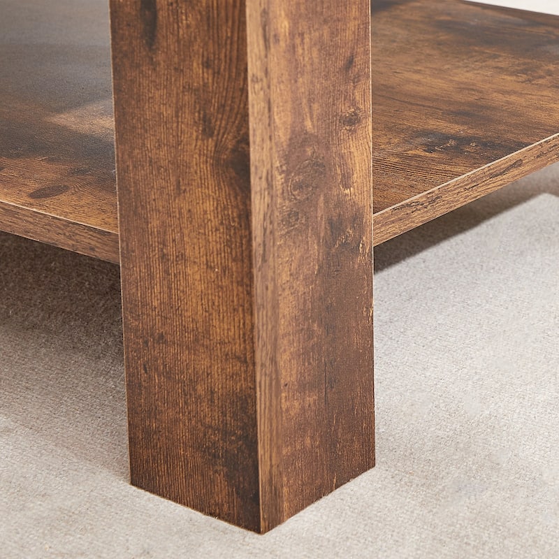 VECELO Lift Top Coffee Table with Hidden Storage and Open Shelves–Modern Center Table for Living Room and Small Spaces