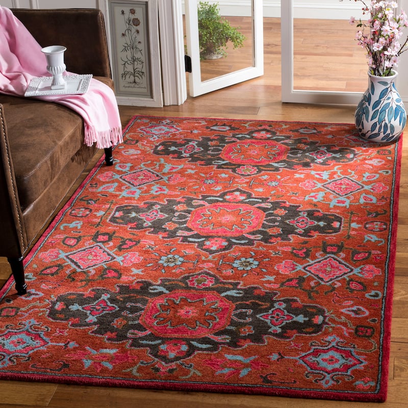 SAFAVIEH Handmade Heritage Krystelle Traditional Oriental Wool Rug - 3' x 5' - Rust/Multi
