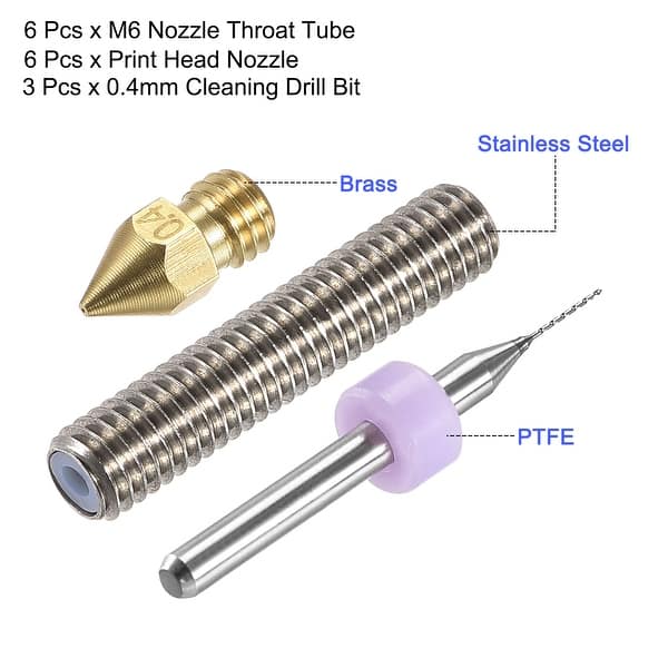 M6 Throat Tube, Extruder Nozzle, For For 3d Printer 1.75mm Filament 