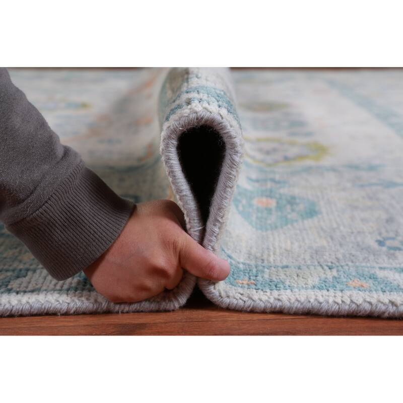 Hand Knotted Oriental 100% Wool Carpet Transitional All-Over Beige & Ivories Oushak Area Rug - 12' 2'' X 9' 1''