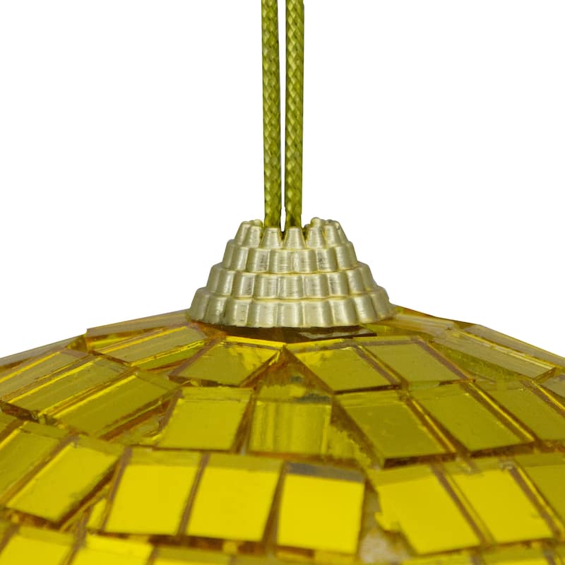 Golden Yellow Mirror Finish Glass Disco Christmas Ball Ornament 6" (150mm)