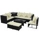 preview thumbnail 2 of 6, vidaXL Patio Sofa Set 26 Pieces Poly Rattan Black
