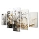 preview thumbnail 2 of 5, Designart "Bohemian Earthly Floral Collage I" Abstract Multipanel Wall Art Living Room set