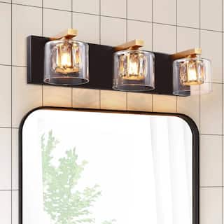 Kolt Black & Gold Traditional 3-Light Bathroom Vanity Light