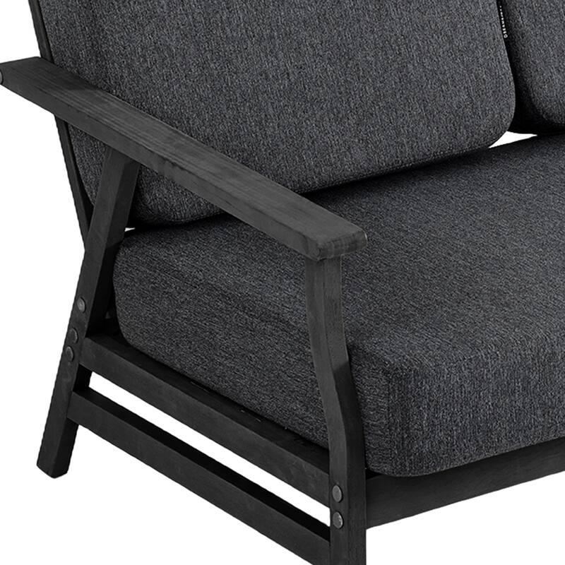 Casual Wood Cushioned 5-Piece Outdoor Patio Conversation Set