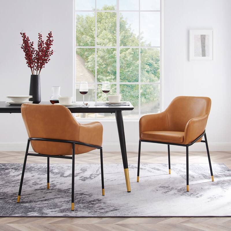 Jovi Vegan Leather Dining Chair Set of 2 - N/A