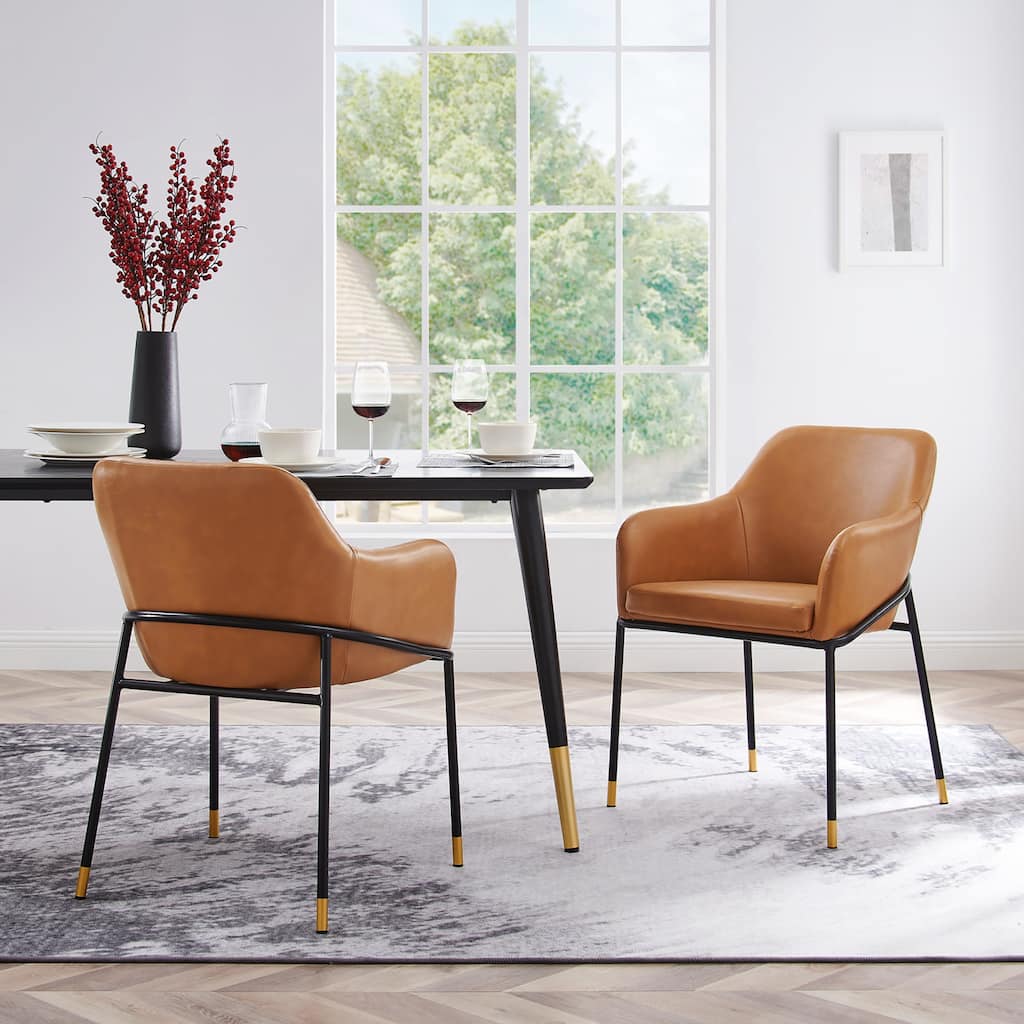 Jovi Vegan Leather Dining Chair Set of 2 - N/A