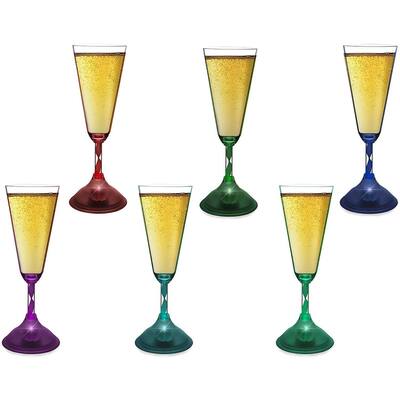 LED Champagne Flute Glasses Set of 4
