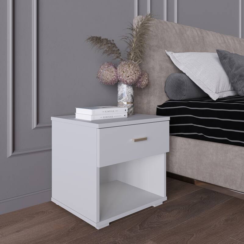 Boyd Sleep Novara 1-Drawer Low Profile Nightstand - White